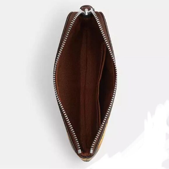 Limited Corner Zip Wristlet Signature Canvas With Banana Print Bag Purse Wallet - Picture 9 of 10